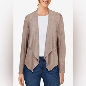 KUT from the Kloth Faux Suede Drape Front Jacket Small